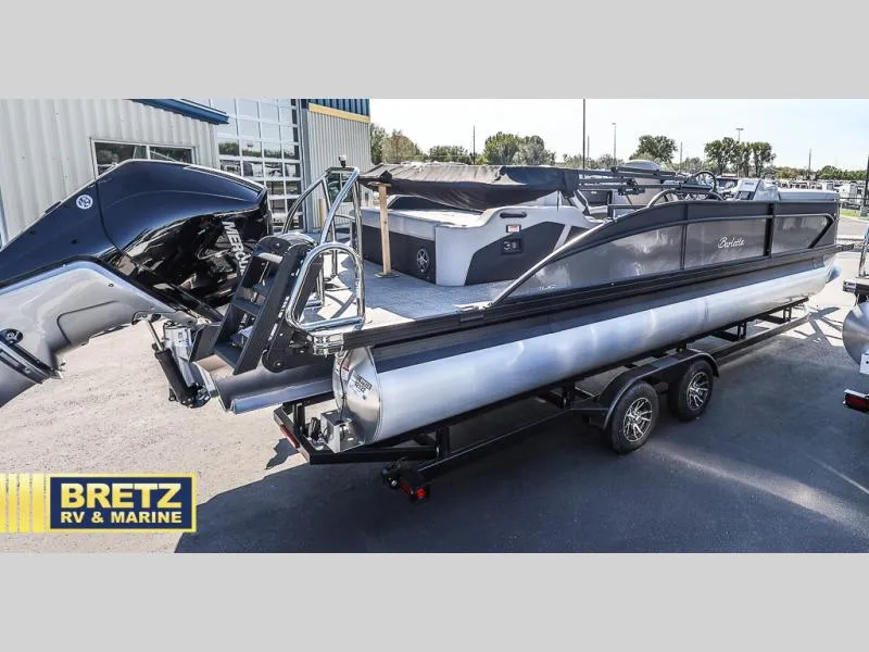 Slide: The Image of 2025 Cabrio Ultra-Lounge C24UC pontoon boat on trailer at Bretz RV & Marine. - 7