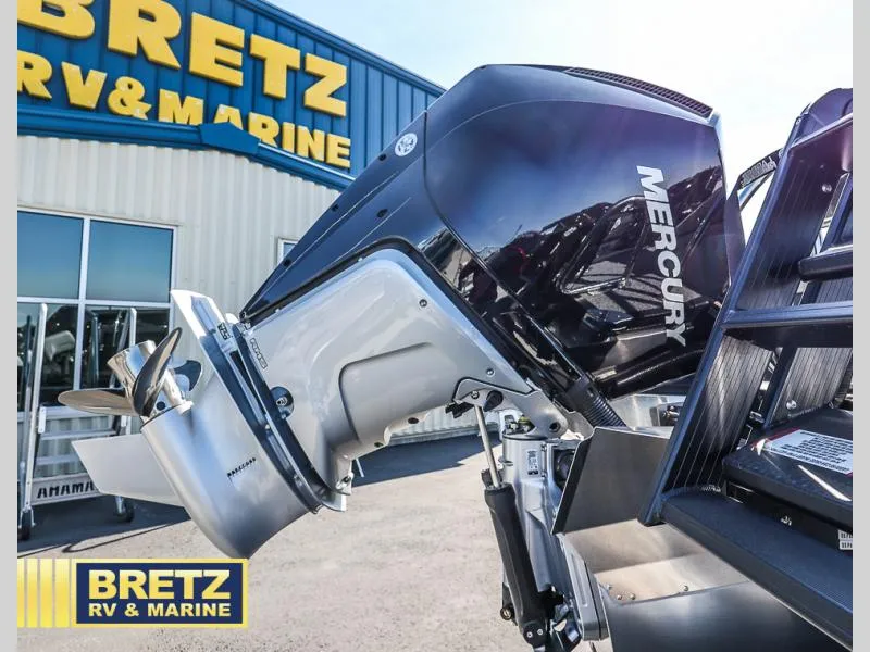 Slide: The Image of Mercury outboard motor at Bretz RV & Marine, Cabrio Ultra-Lounge C24UC, 2025 model. - 8