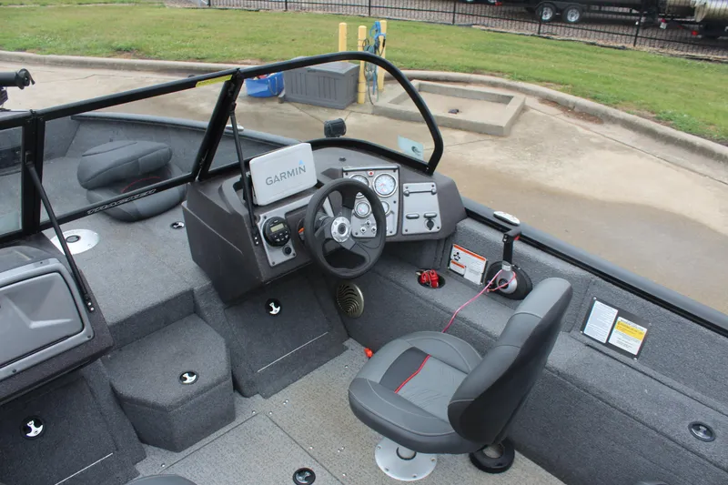 Slide: The Image of 2023 Tracker PG 175 WT SW boat interior with Garmin navigation system. - 15