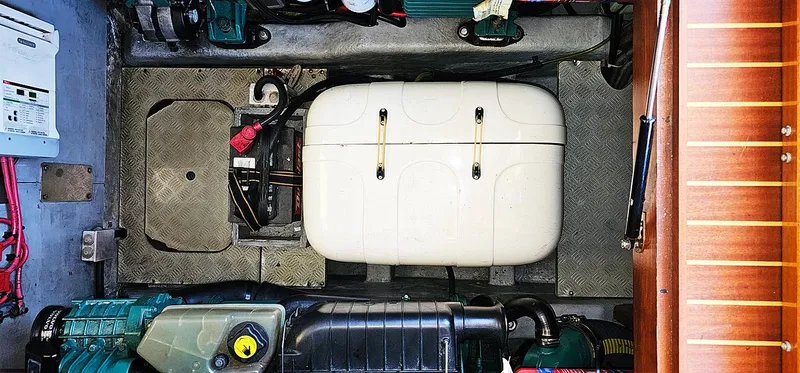 Slide: The Image of Engine compartment of a 2003 Menorquin 120 boat. - 30