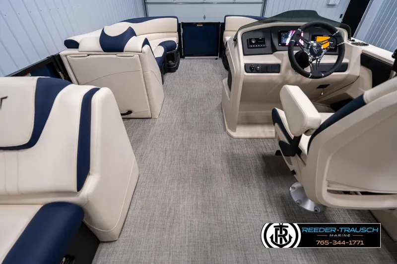 Slide: The Image of Interior of a 2025 Tahoe LTZ EL boat with luxurious seating and modern dashboard. - 16