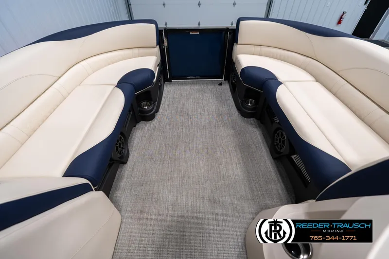 Slide: The Image of Luxurious interior of 2025 Tahoe LTZ EL boat with plush seating and modern design. - 17