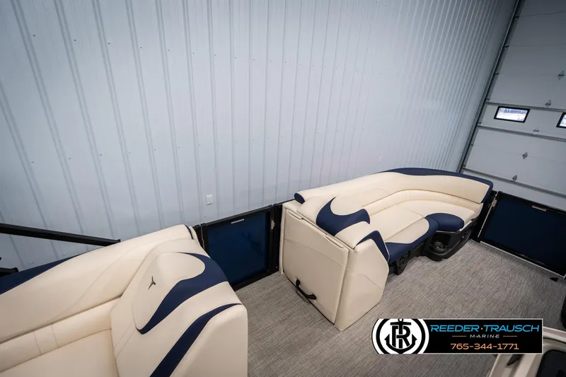 Slide: The Image of Luxurious 2025 Tahoe LTZ EL boat interior with plush seating and modern design. - 19