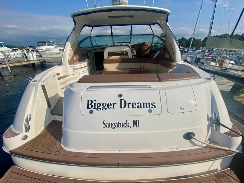 Slide: The Image of Sea Ray 510 Sundancer 2001 yacht named "Bigger Dreams" docked in Saugatuck, MI. - 18