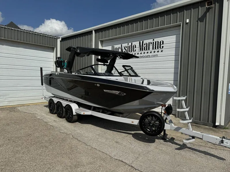 Slide: The Image of 2023 Nautique Super Air Nautique G23 boat on trailer at Dockside Marine. - 1