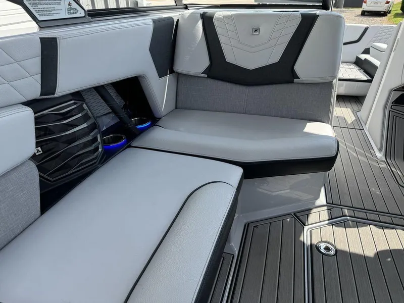 Slide: The Image of 2023 Nautique Super Air Nautique G23 interior seating with modern design and premium materials. - 6