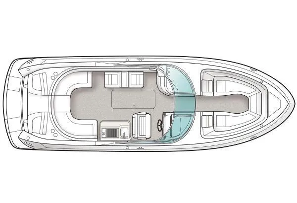 Slide: The Image of Top view layout of 2015 Sea Ray 300 SLX boat interior design. - 34