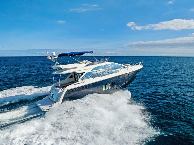 Slide: The Image of Absolute 55 FLY yacht cruising on open sea, 2013 model. - 10