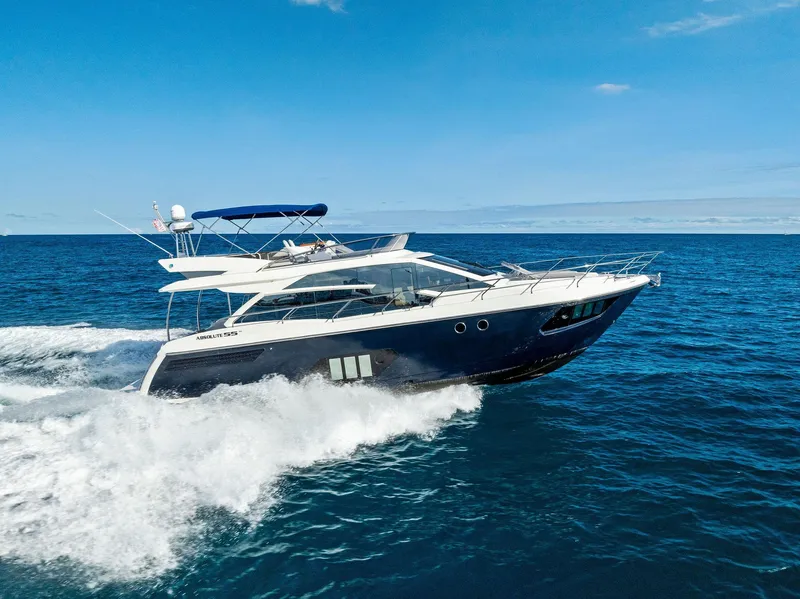 Slide: The Image of Luxury Absolute 55 FLY yacht cruising on open sea, 2013 model. - 11