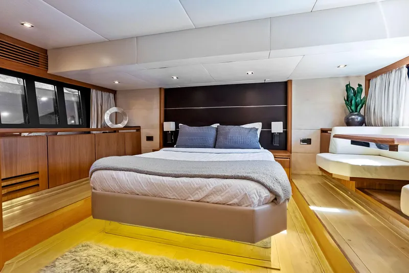 Slide: The Image of Luxurious bedroom interior of 2013 Absolute 55 FLY yacht with modern decor. - 42
