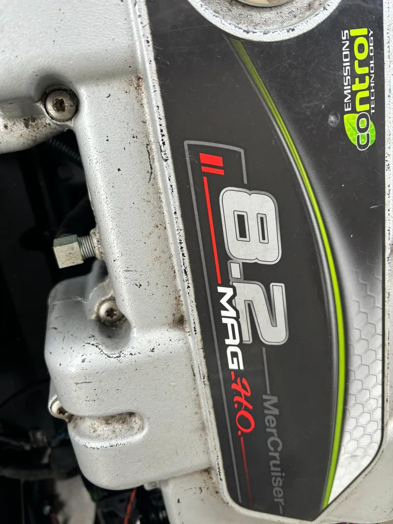 Slide: The Image of MerCruiser 8.2 MAG engine detail on 2013 Sea Ray 270 SLX boat. - 35