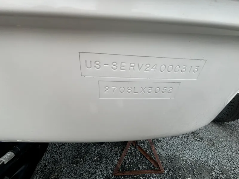 Slide: The Image of 2013 Sea Ray 270 SLX boat hull identification number on display. - 9