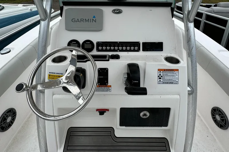 Slide: The Image of 2023 Sea Fox 228 Commander boat console with Garmin navigation system. - 12