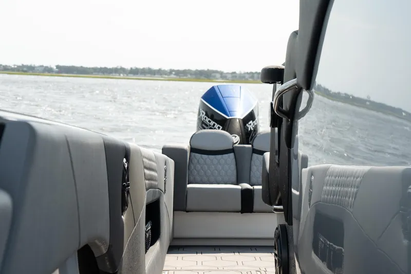 Slide: The Image of Triple Mercury Racing 450 engines on 2023 Statement 380 Open boat. - 19