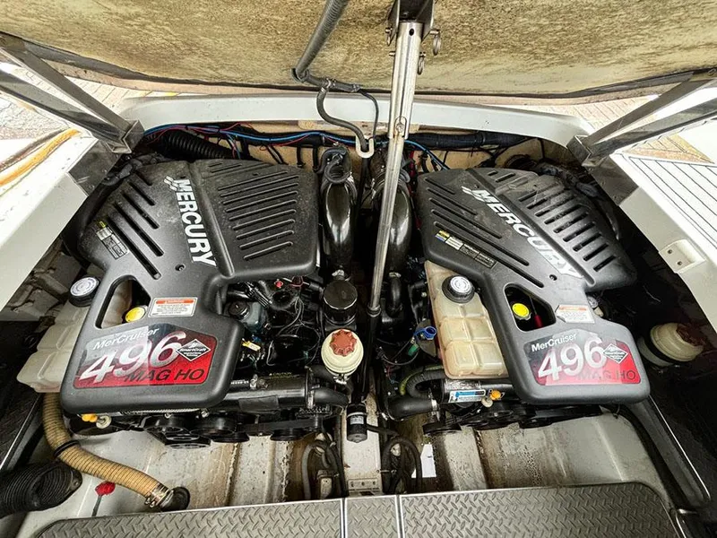 Slide: The Image of Twin Mercury engines in a 2006 Formula 400 Super Sport boat. - 22