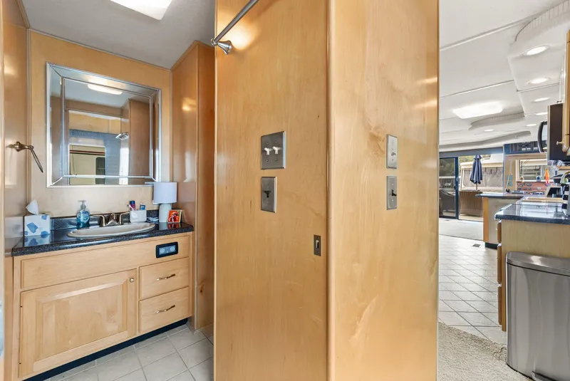 Slide: The Image of Luxurious 2003 Monticello 18 X 70 River Yacht interior with modern bathroom and kitchen. - 49