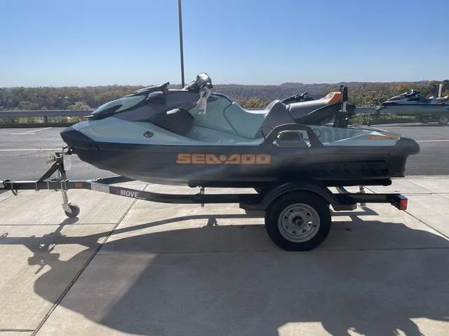 Slide: The Image of 2024 Sea-Doo Waverunner Wake™ 170 on trailer, parked outdoors. - 5