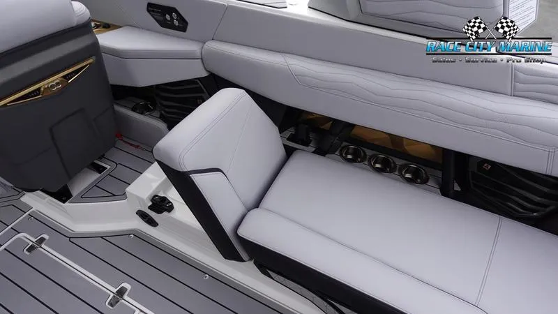 Slide: The Image of 2025 Nautique Super Air Nautique G23 interior seating with sleek, modern design and premium materials. - 26