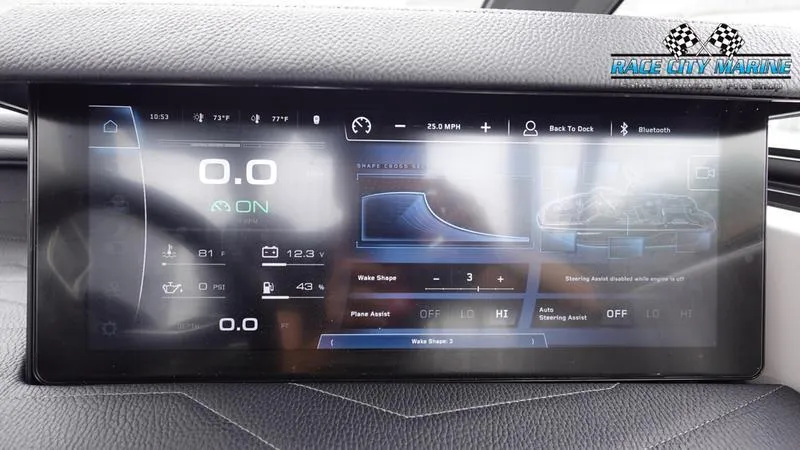 Slide: The Image of 2025 Nautique Super Air Nautique G23 dashboard display with advanced controls and features. - 36