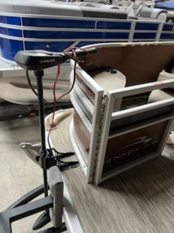 Slide: The Image of 2022 Bennington 168 SF Electric Series pontoon boat with cover. - 3