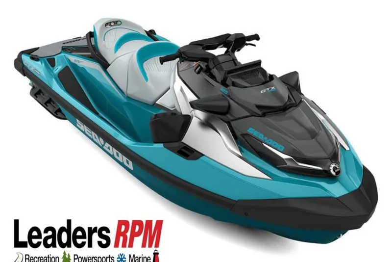 Slide: The Image of 2026 Sea-Doo GTX Limited 325 jet ski in teal and black, showcased by Leaders RPM. - 20