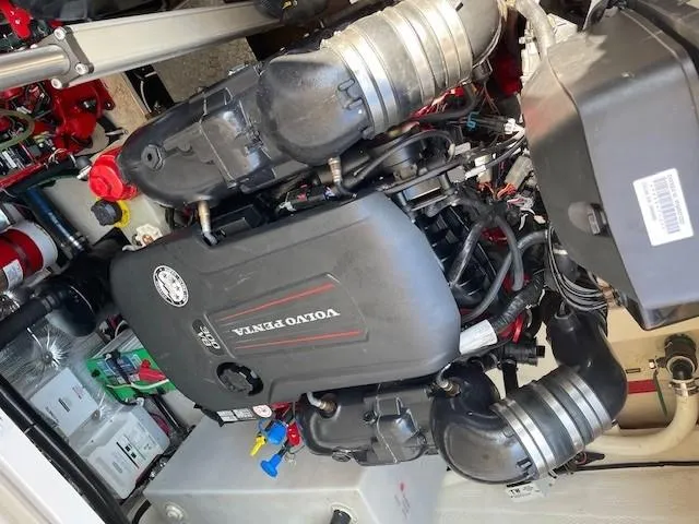 Slide: The Image of Engine compartment of a 2018 Regal 35 Sport Coupe with Volvo Penta engine. - 27