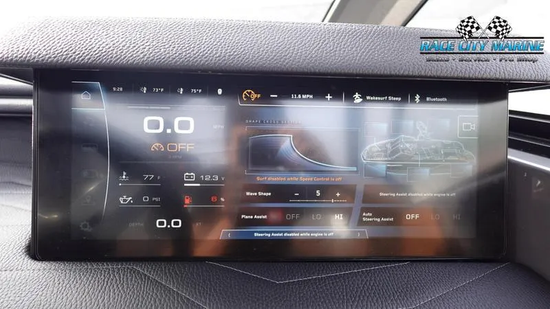 Slide: The Image of Dashboard display of 2025 Nautique Super Air Nautique G25 boat with digital controls. - 37
