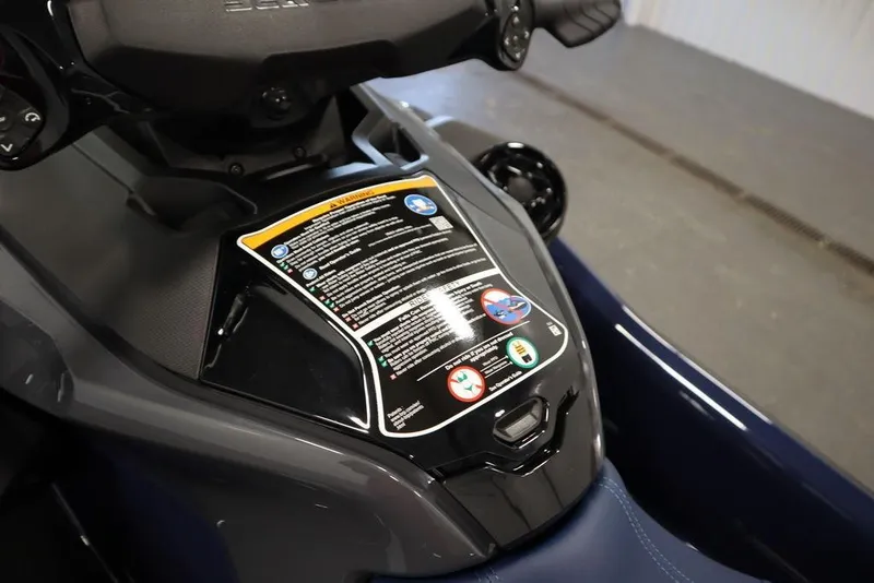 Slide: The Image of 2025 Sea-Doo GTX 170 dashboard with safety instructions and controls. - 15