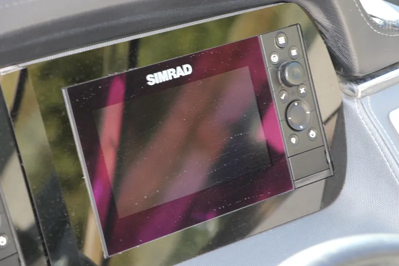 Slide: The Image of Simrad display on 2019 Chaparral 297 SSX boat dashboard. - 22