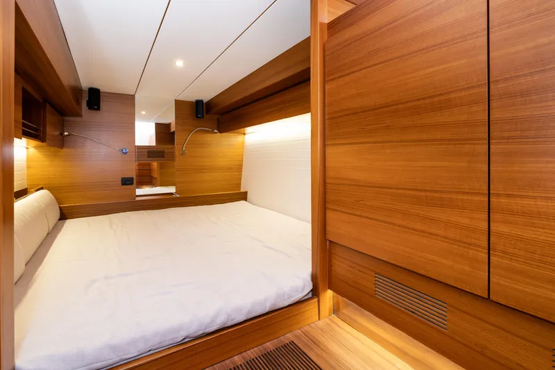 Slide: The Image of Luxurious cabin interior of 2017 Delta Powerboats 54 IPS with wooden finish. - 34