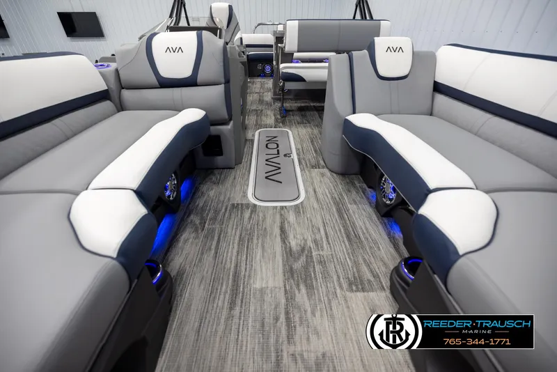 Slide: The Image of 2025 Avalon Catalina Entertainer interior with luxurious seating and modern design. - 13