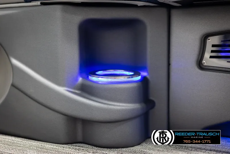 Slide: The Image of Illuminated cup holder in 2025 Avalon Catalina Entertainer boat interior. - 40