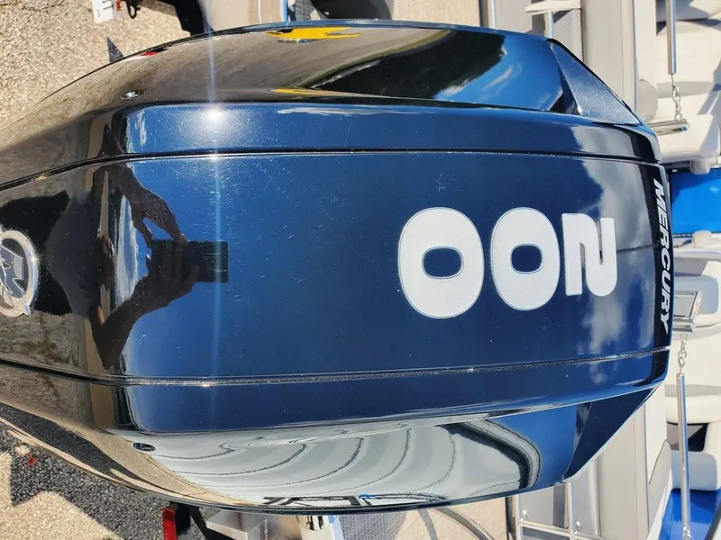 Slide: The Image of Mercury outboard motor on 2021 Godfrey Monaco 235RL triple tube boat. - 10