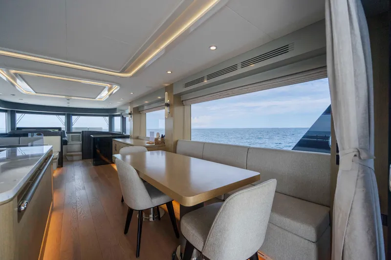 Slide: The Image of Luxurious interior of 2023 Sirena 68 yacht with ocean view. - 30
