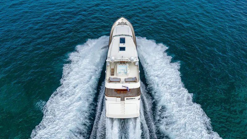 Slide: The Image of Azimut 100 Jumbo yacht cruising on open sea, aerial view, 2000 model. - 15
