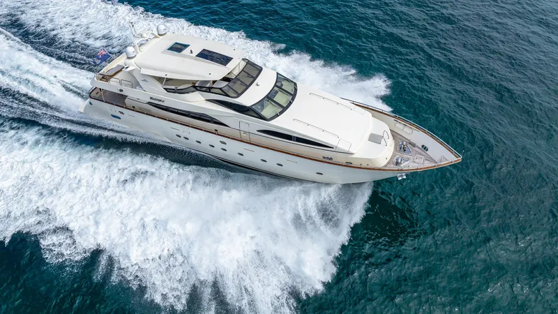 Slide: The Image of Luxury Azimut 100 Jumbo yacht cruising on open sea, 2000 model. - 21