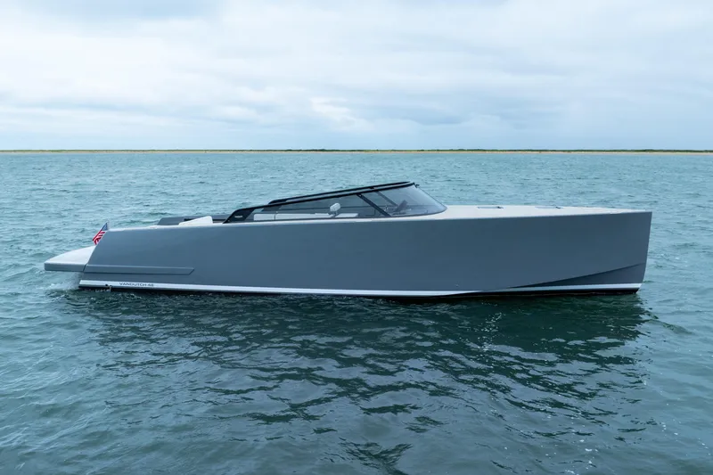 The Image of 2023 VanDutch 48 yacht on open water, sleek design, modern luxury vessel. - 0