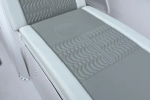 Slide: The Image of 2025 Twin Vee 280 GFX2 CC boat seat with textured gray upholstery. - 32