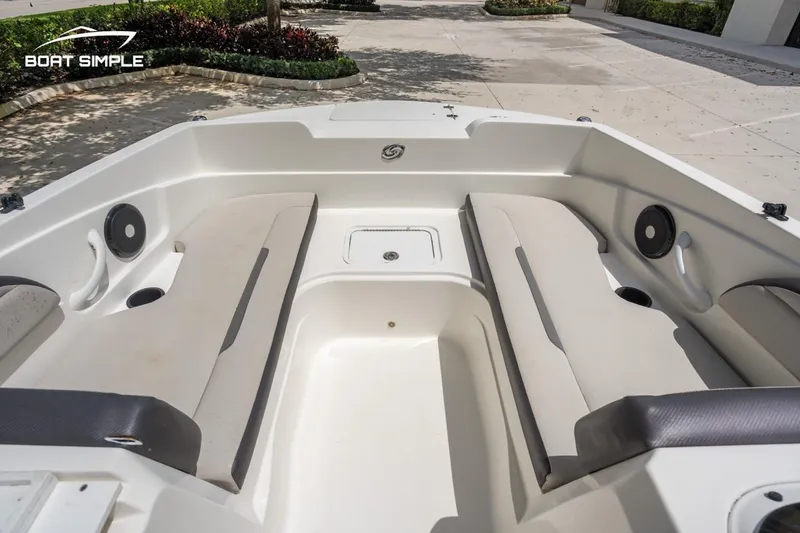 Slide: The Image of 2021 Hurricane SunDeck Sport 205 OB boat interior with spacious seating and modern design. - 9