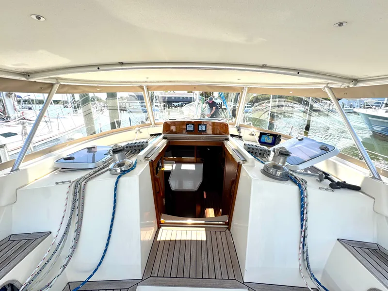 Slide: The Image of Interior view of 1999 Bowman 48 Aft Cockpit sailboat. - 34