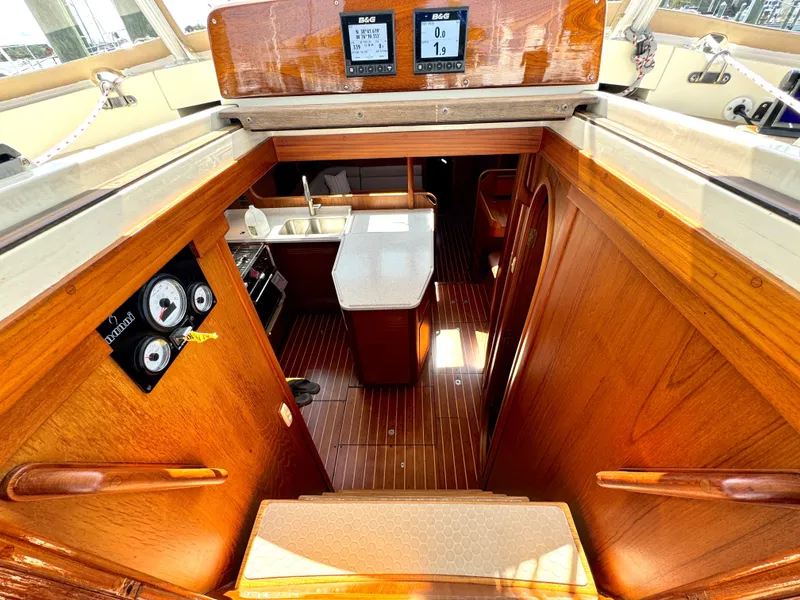 Slide: The Image of Interior of a 1999 Bowman 48 Aft Cockpit yacht. - 43