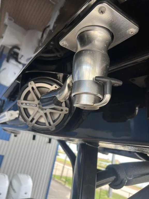 Slide: The Image of Close-up of 2018 Fountain 38CC LS boat speaker and fitting. - 30