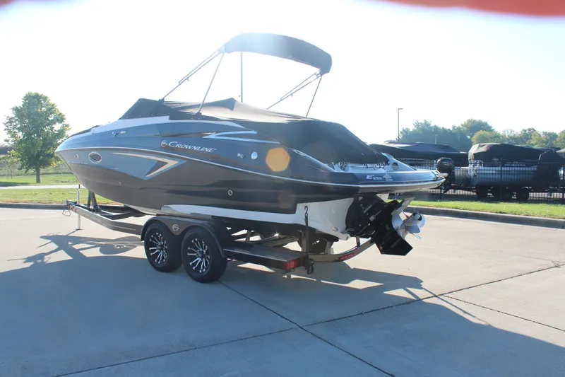 Slide: The Image of 2024 Crownline Eclipse E255 boat interior with spacious seating and modern design. - 27