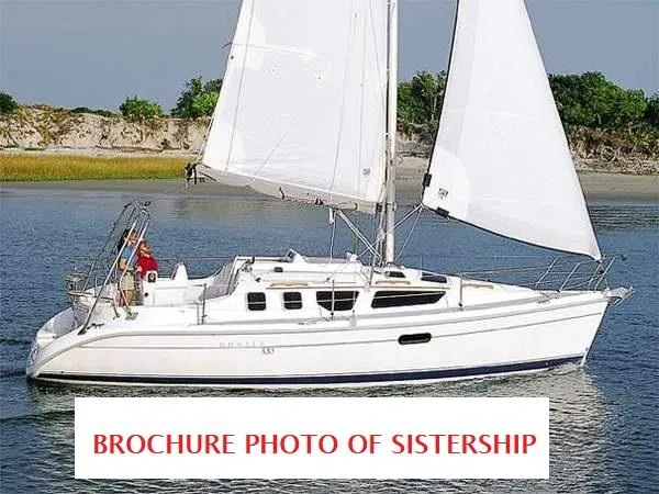 Slide: The Image of Sailing yacht Hunter 320, 2001 model, cruising on calm waters. - 2