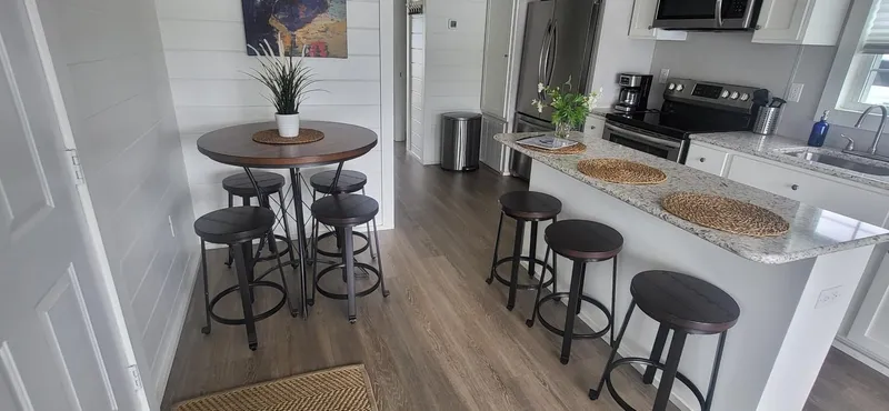 Slide: The Image of Modern kitchen interior in 2020 Destination Yachts 16x45 Condo Series houseboat. - 9