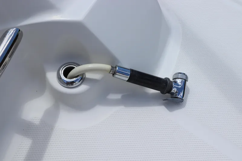 Slide: The Image of Close-up of a hose on a 2009 Sea Ray 270 Select EX boat. - 8