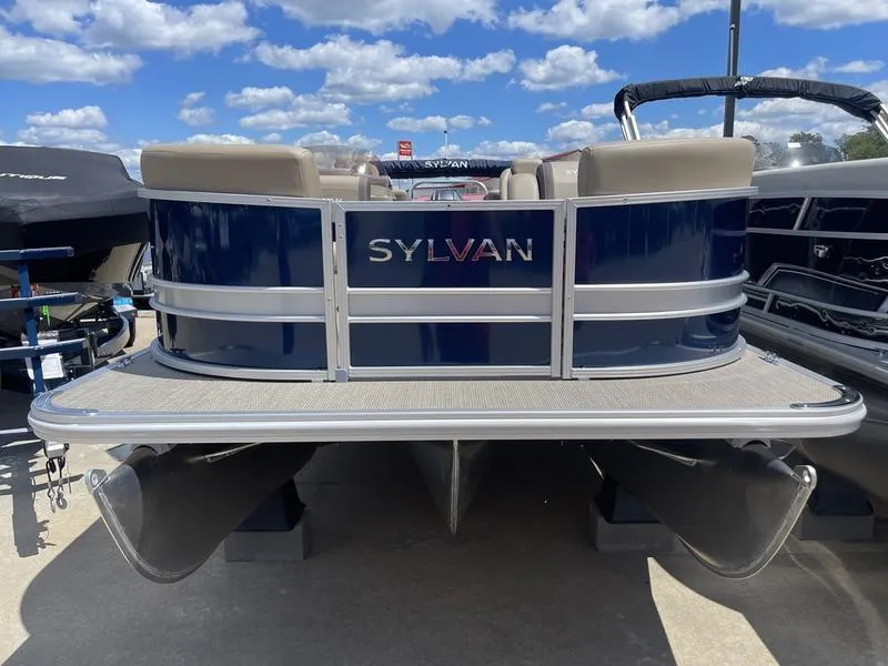 Slide: The Image of 2024 Sylvan Mirage 8524 LZ pontoon boat under a blue sky. - 4