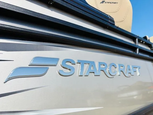 Slide: The Image of 2024 Starcraft SLS-3 boat logo on sleek metallic surface. - 17