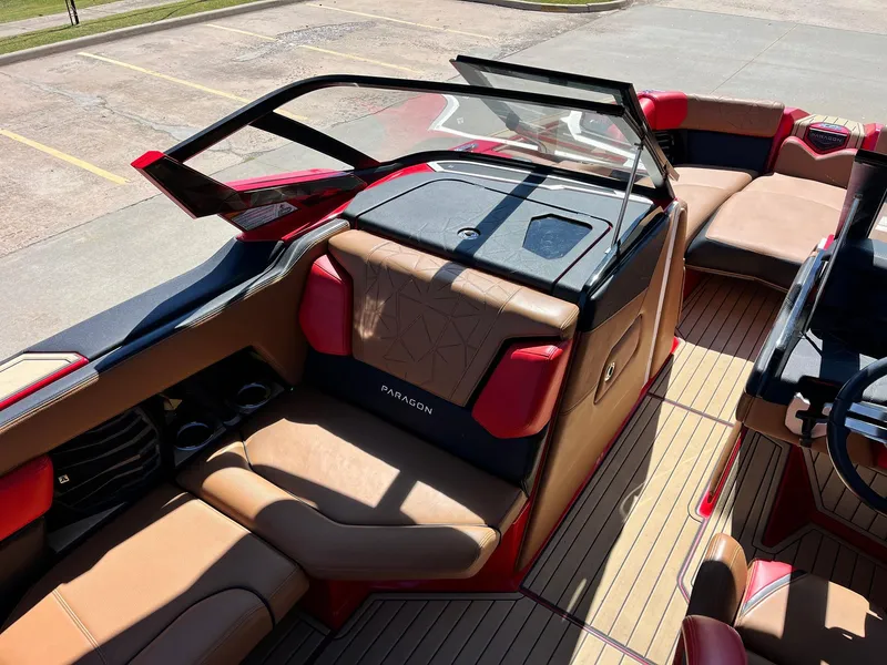Slide: The Image of 2021 Nautique Super Air Nautique G25 Paragon interior with luxurious seating and modern design. - 19