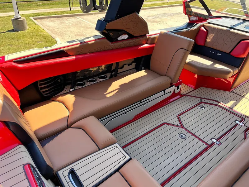 Slide: The Image of Luxurious interior of 2021 Nautique Super Air Nautique G25 Paragon boat. - 29